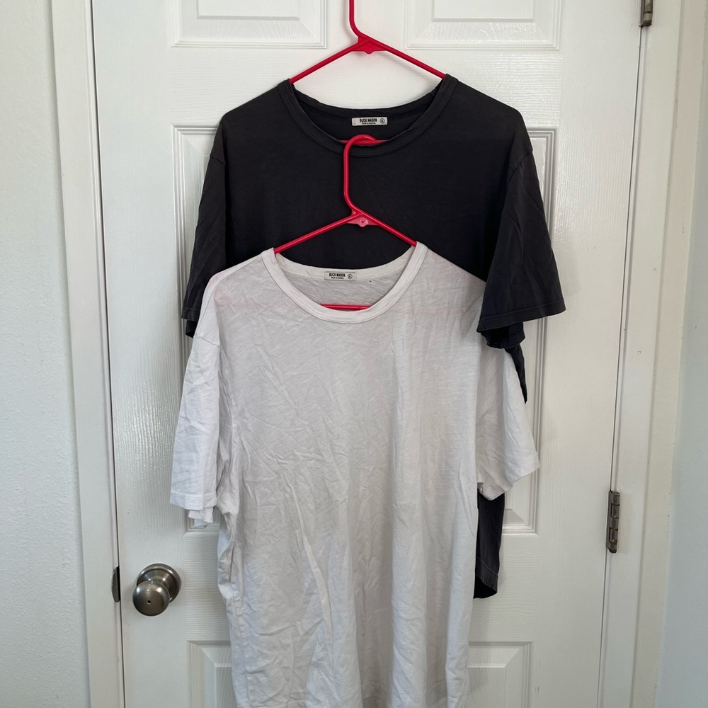 Buck Mason Classic Black and White T-Shirt Bundle Size XL